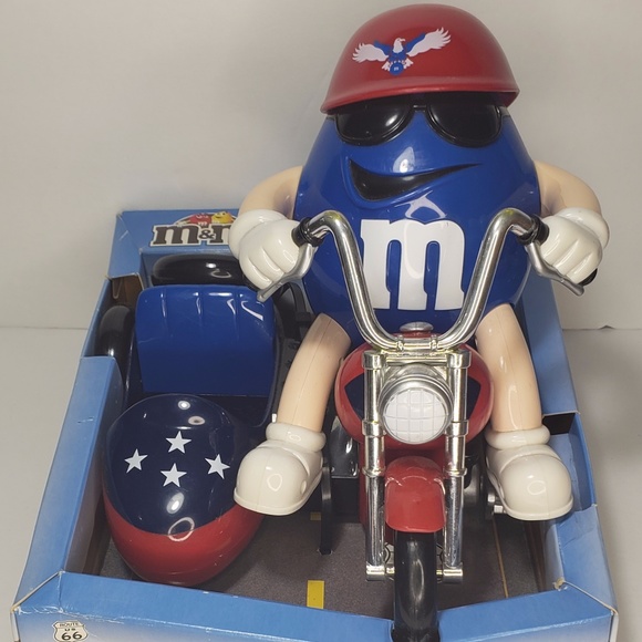Blue M&M's Route 66 Motorbike Dispenser - Picture 3 of 10